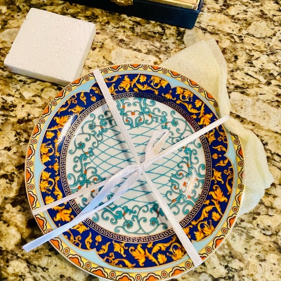 Vintage 1990’s 💙 T Limoges Cake Plate Set - 1 cake plate + 6 Dessert Plates NEW - Picture 7 of 8